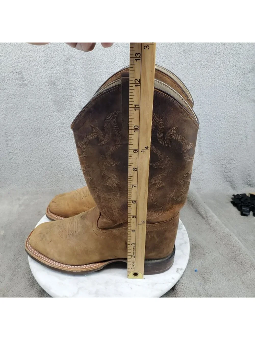 Old West Shoes Boys Size 4.5 Brown Leather Western Cowboy Boots *Read*